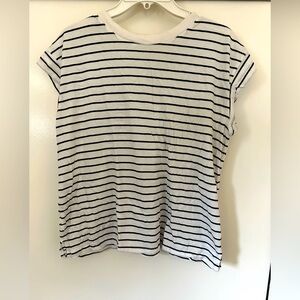 Black and white striped women’s t-shirt